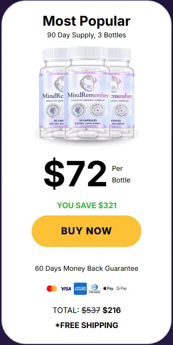 Buy MindRemember 3 Bottle